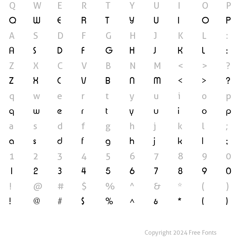 Character Map of Xpress SF Regular