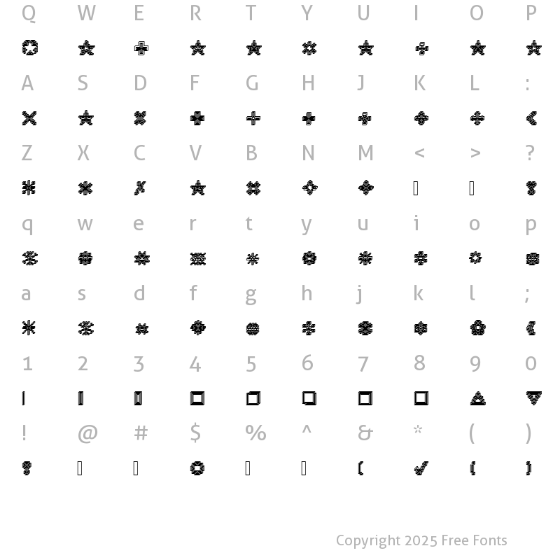 Character Map of XRough04 Becker Regular
