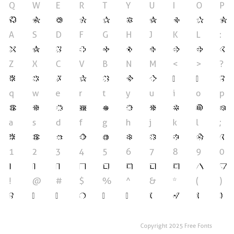 Character Map of XRough05 Becker Regular
