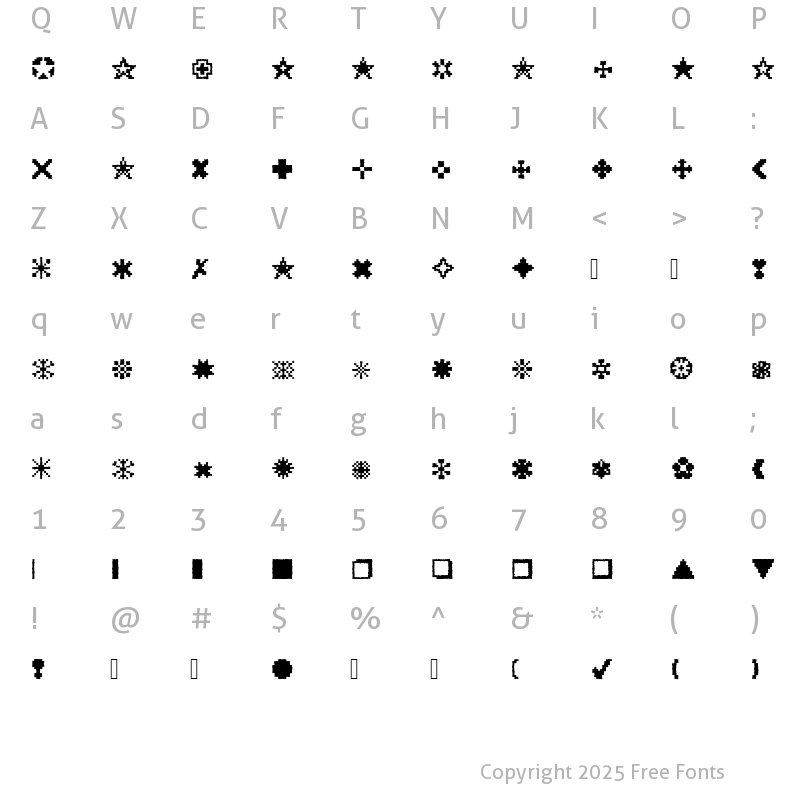 Character Map of XRough07 Becker Regular