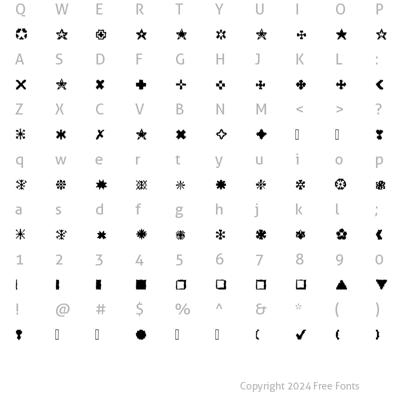 Character Map of XRough08 Becker Regular