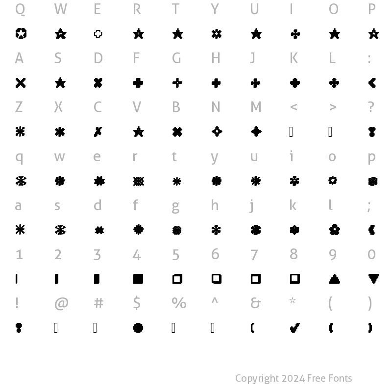 Character Map of XRough09 Becker Regular