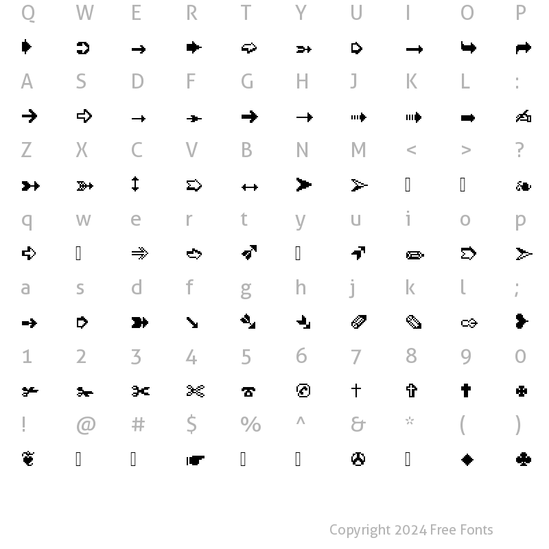 Character Map of XRough11 Becker Regular