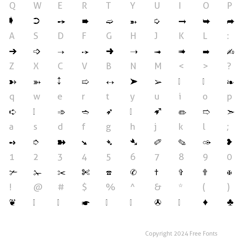 Character Map of XRough12 Becker Regular