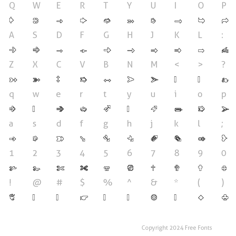 Character Map of XRough13 Becker Regular