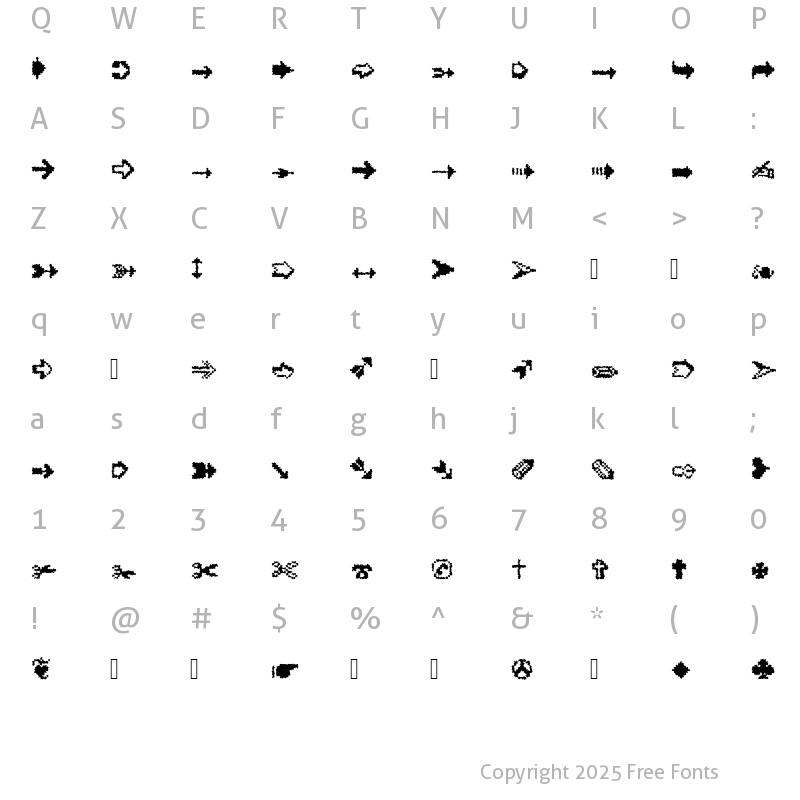 Character Map of XRough18 Becker Regular