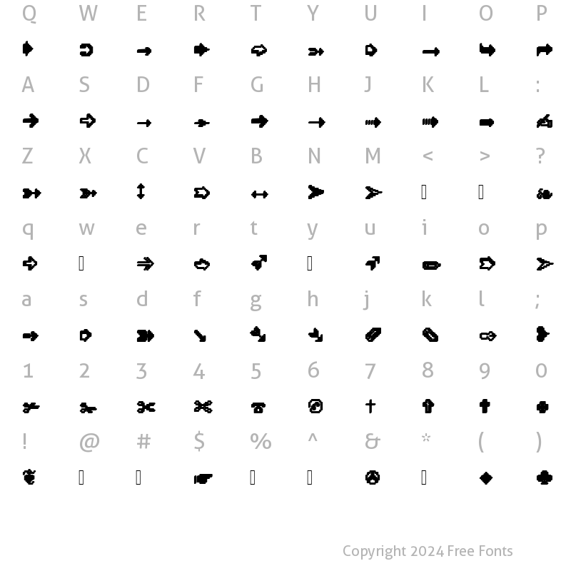 Character Map of XRough19 Becker Regular