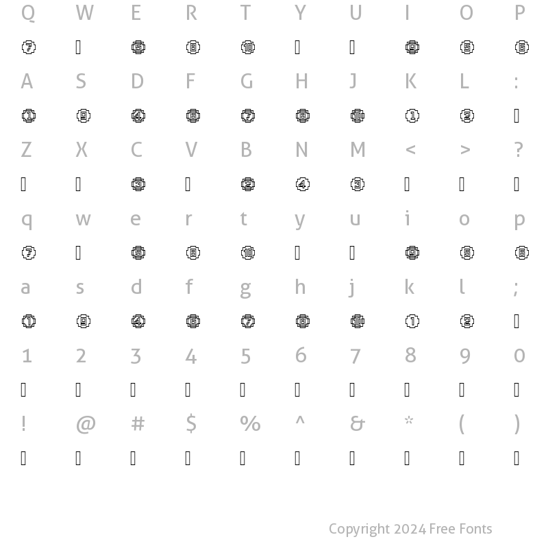 Character Map of XRough23 Becker Regular