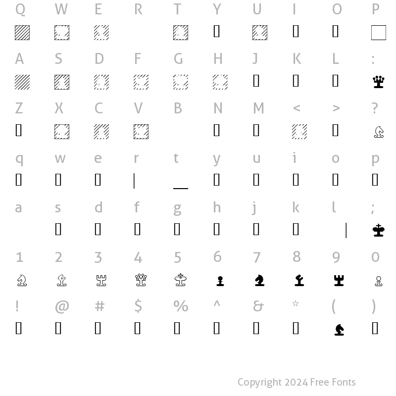 Character Map of XSeederChessSmall Regular