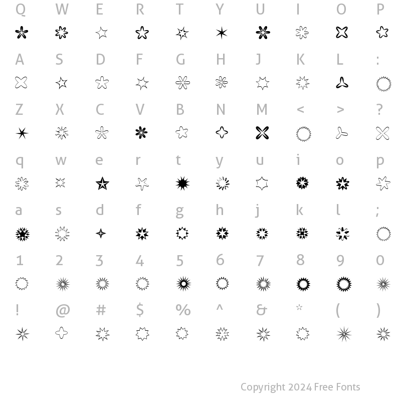 Character Map of XStellaSternBright Regular