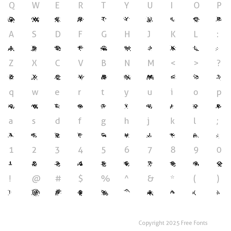 Character Map of XXon XXoff Regular