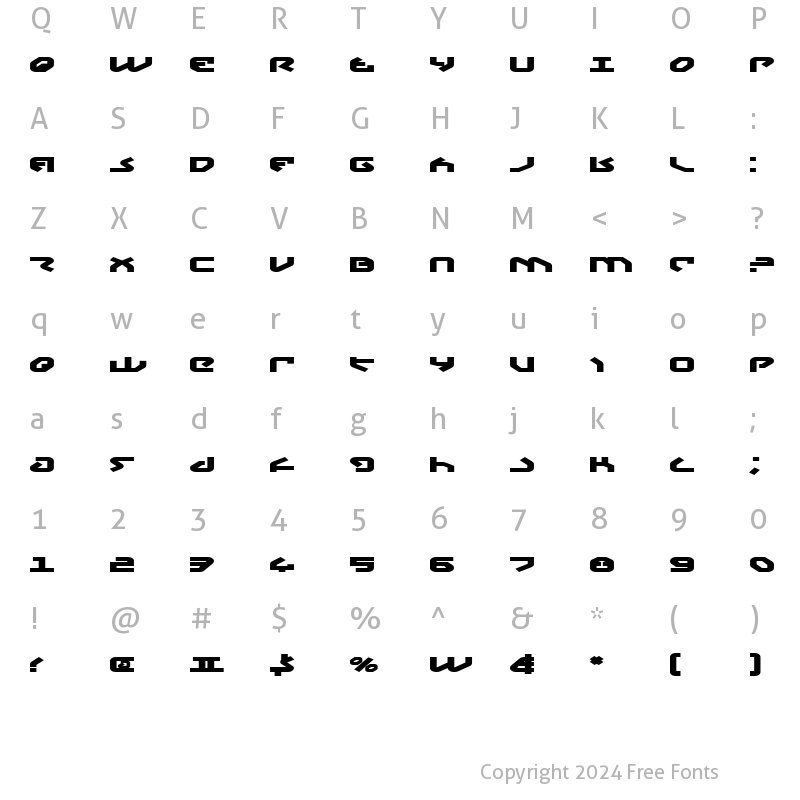 Character Map of Yahren Expanded Bold Expanded Bold