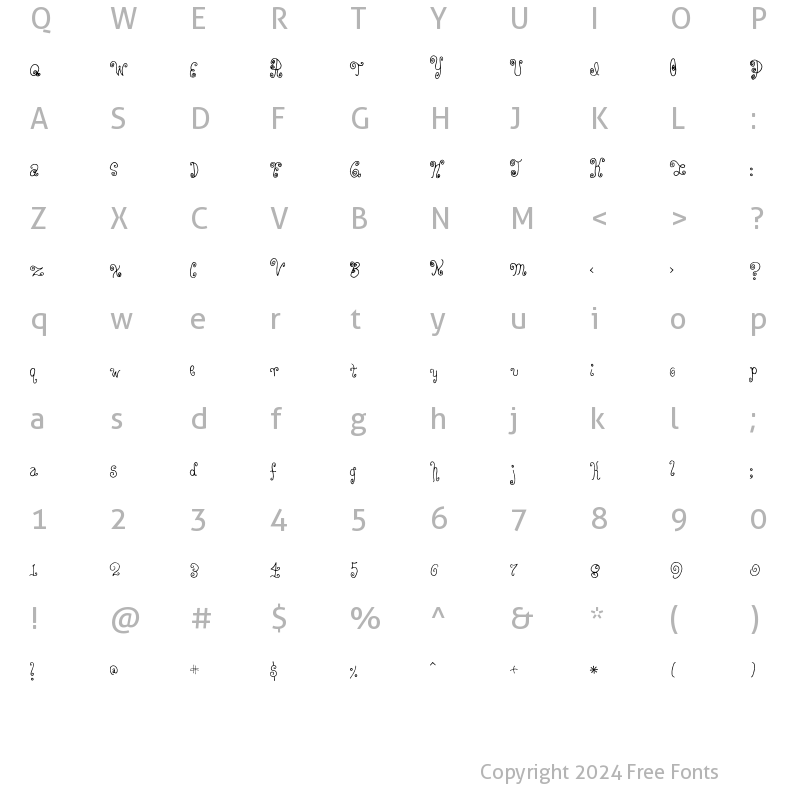 Character Map of YarnSale Regular