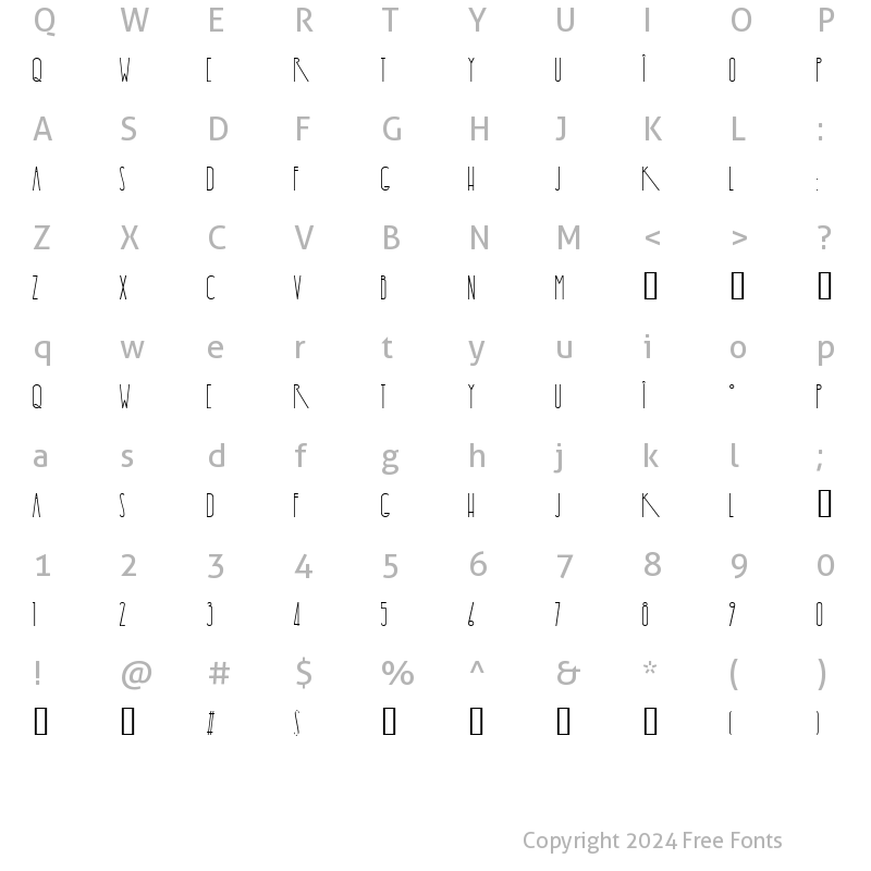 Character Map of Yaroslav Regular