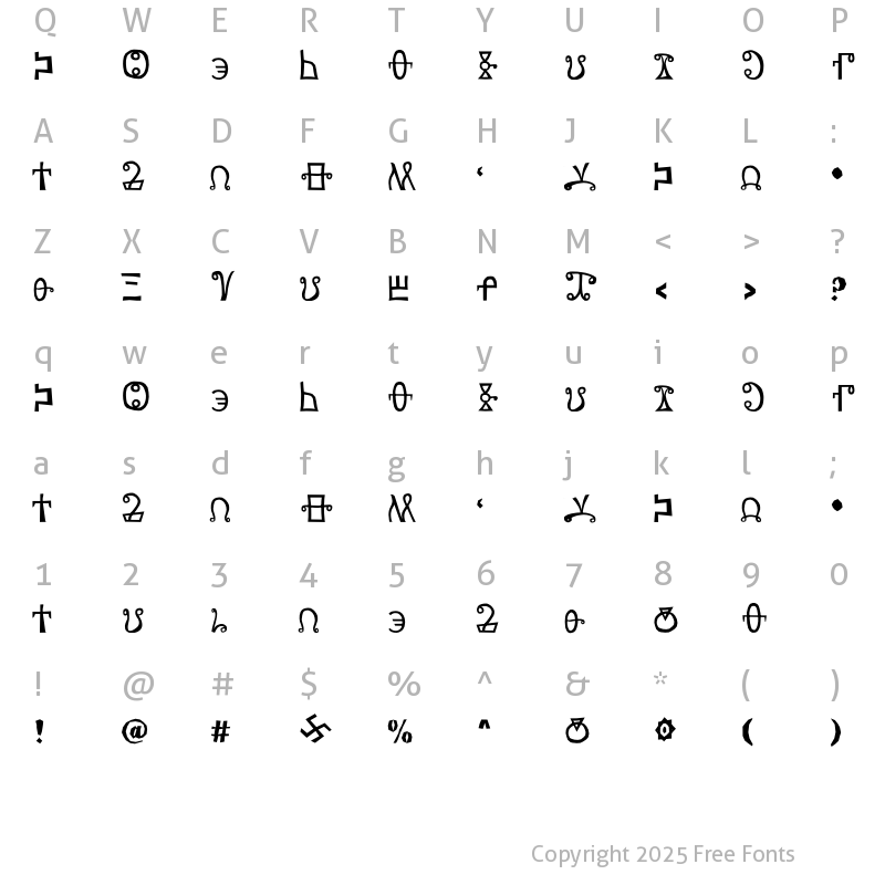 Character Map of yatsutko_glagolitsa Normal