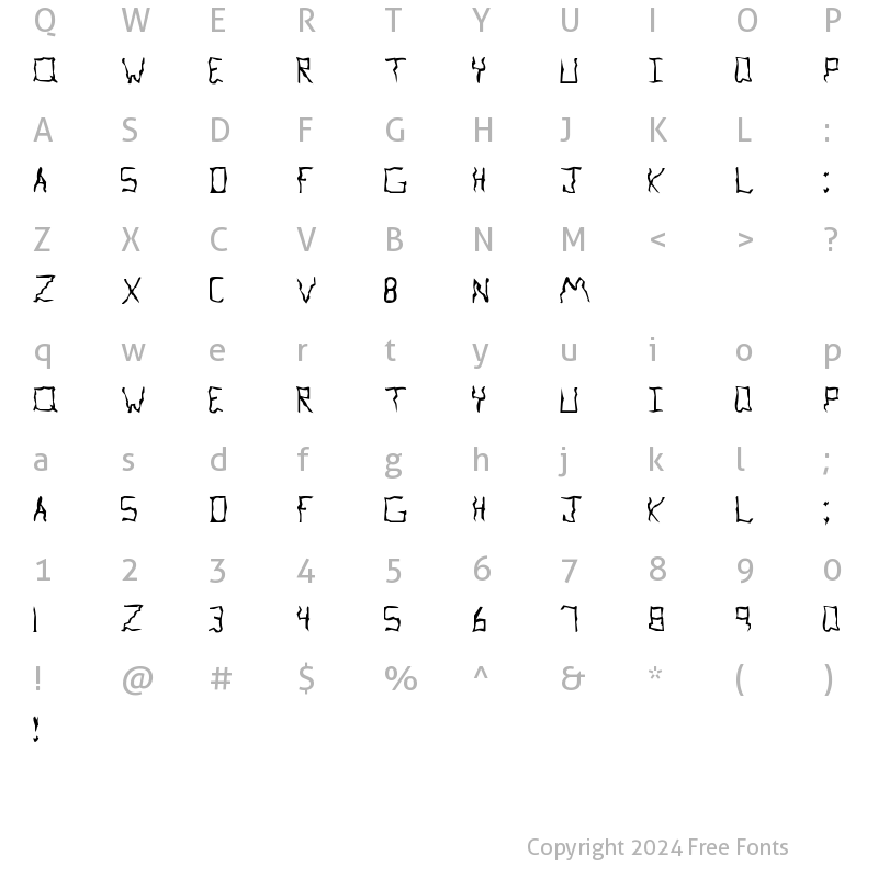 Character Map of YB Intuition Regular