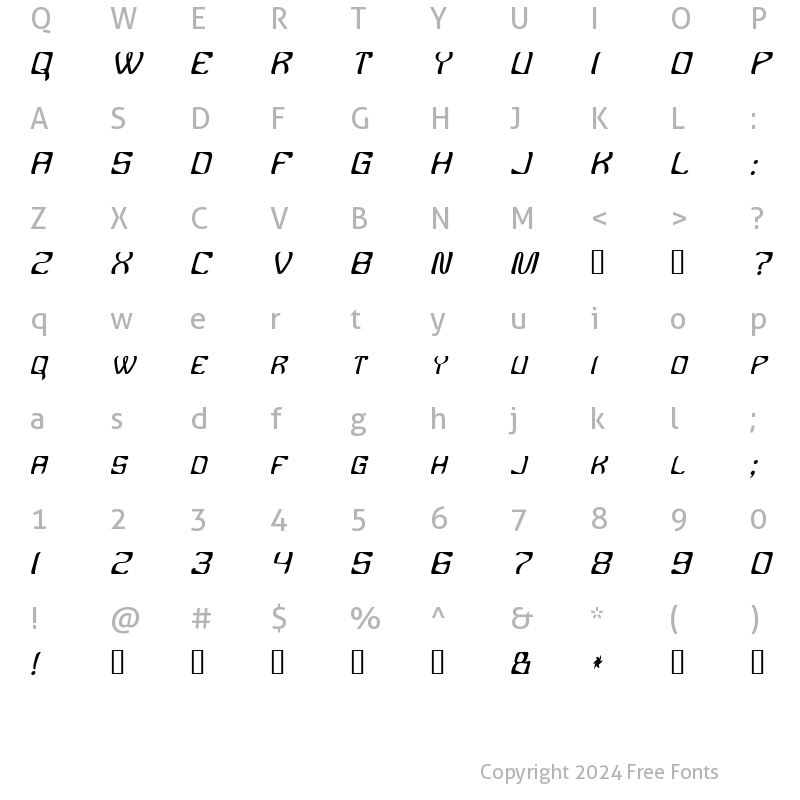 Character Map of YBandTuner Regular