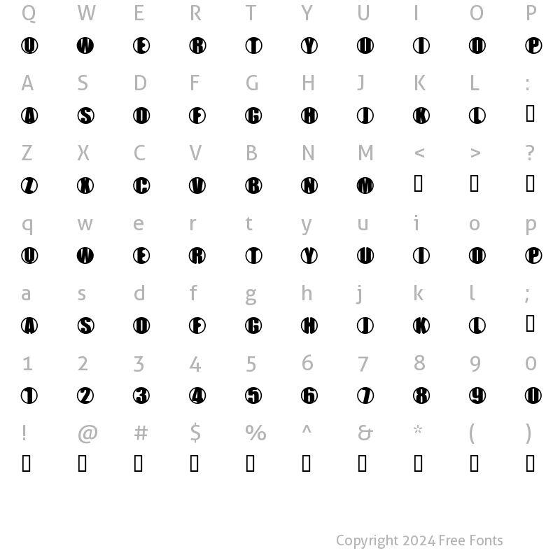 Character Map of YChrome Contained