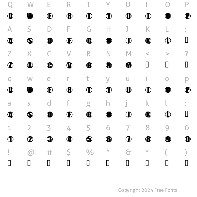 Character Map of YChrome Mutant