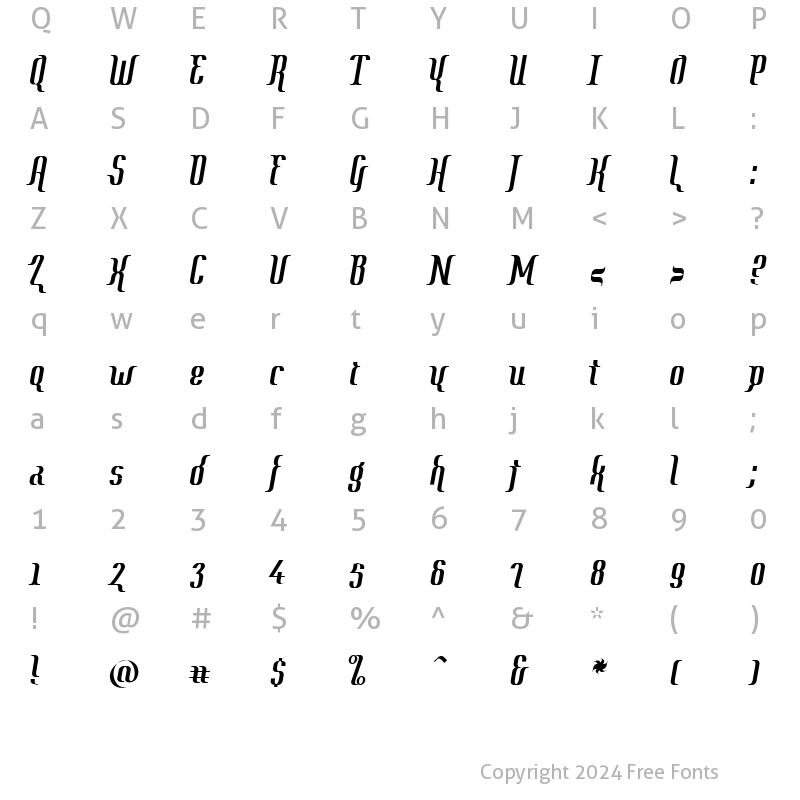 Character Map of Year2000 Context Deluxe Regular