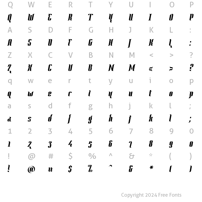 Character Map of Year2000 Context Heavy Regular