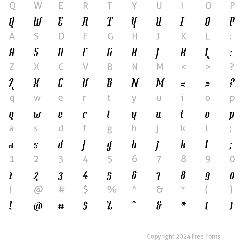 Character Map of Year2000 Context Regular Regular