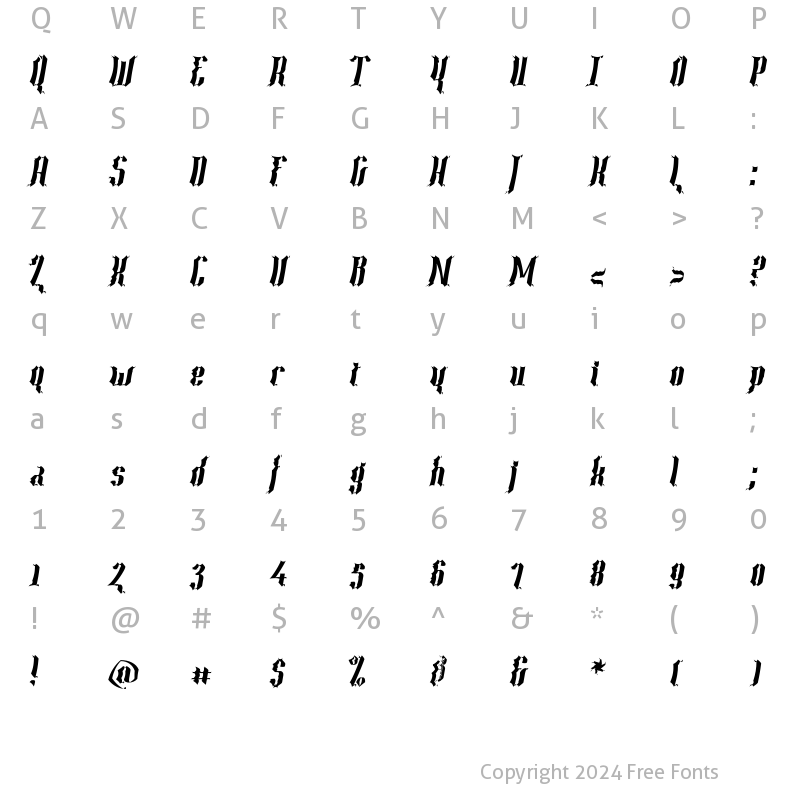 Character Map of Year2000 Context Scrambled Hvy Regular