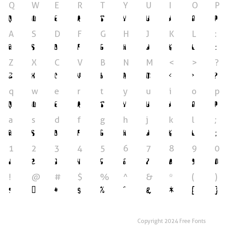 Character Map of Yellow Pills Regular