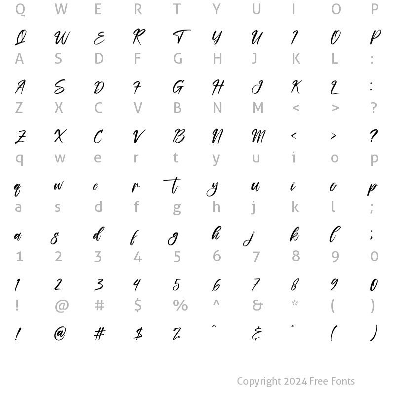 Character Map of Yellowbird Regular