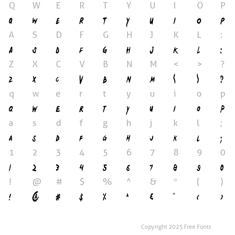 Character Map of Yellowjacket Condensed Condensed