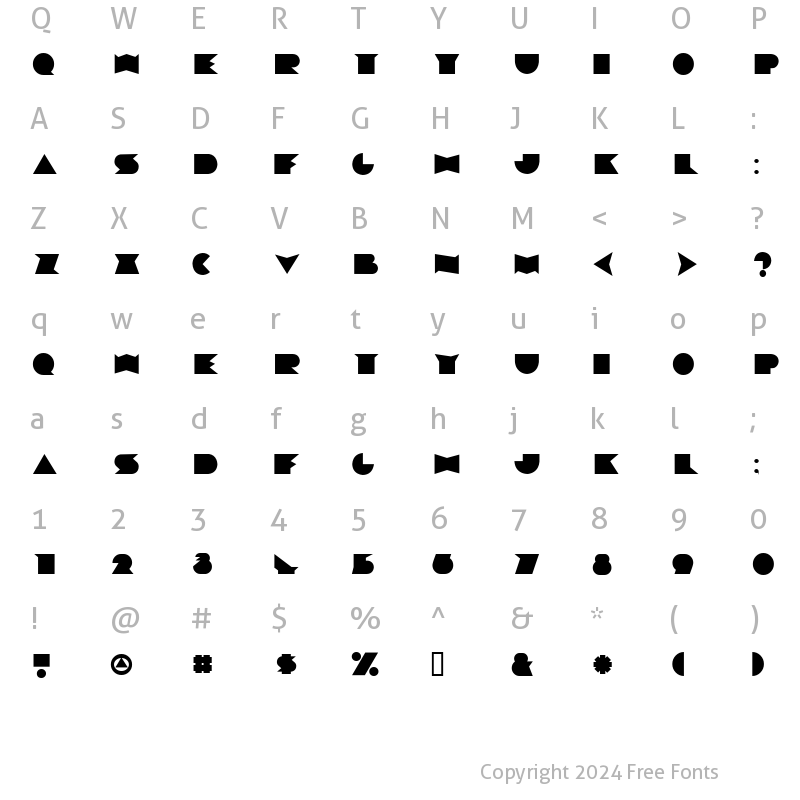 Character Map of Yennotten Regular