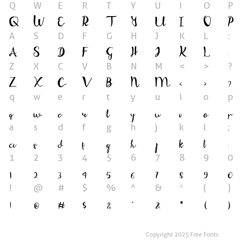 Character Map of Yeovil Regular