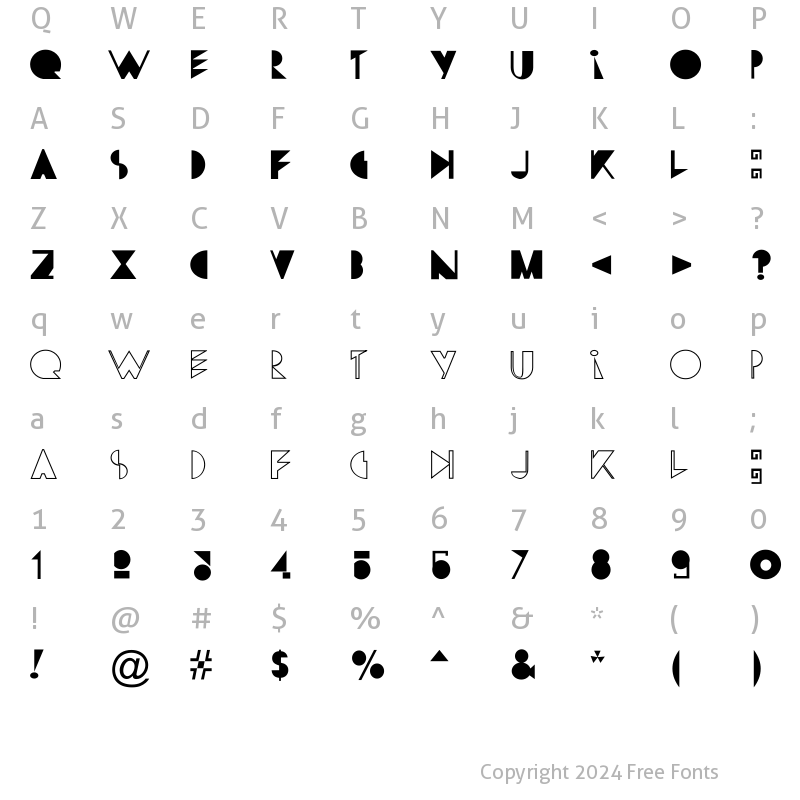 Character Map of Yes:CityOfAngels Regular