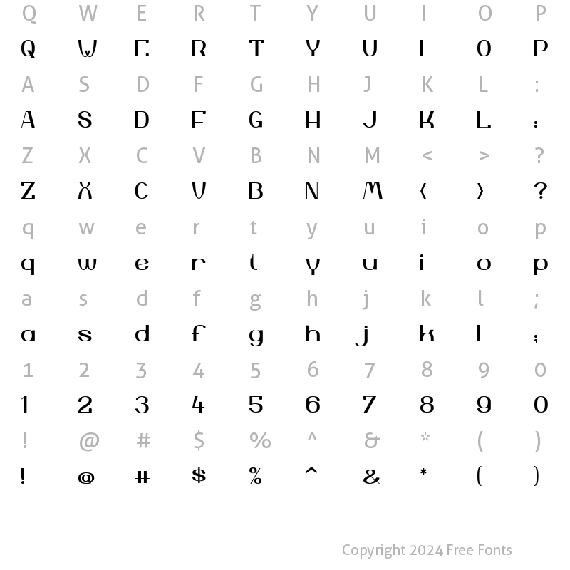 Character Map of Yiggivoo Unicode Regular