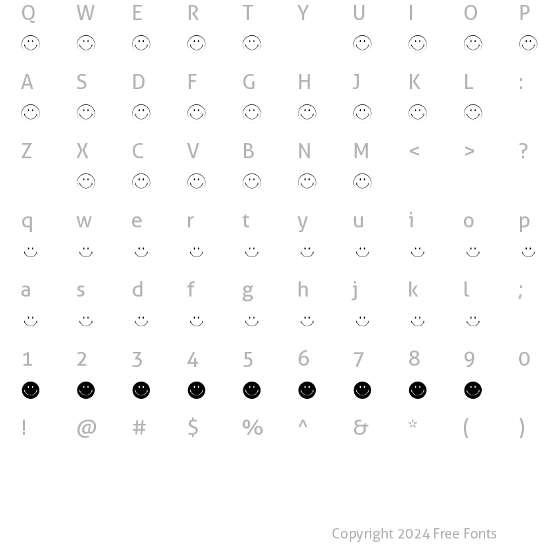 Character Map of YLD 70's Smiley Regular