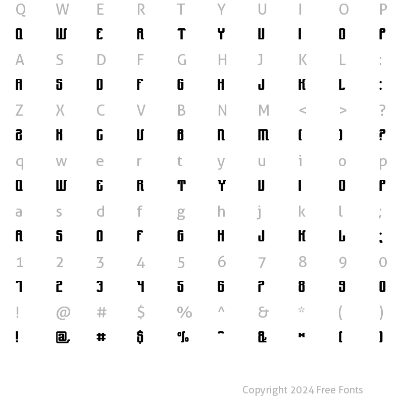 Character Map of Yndu Regular