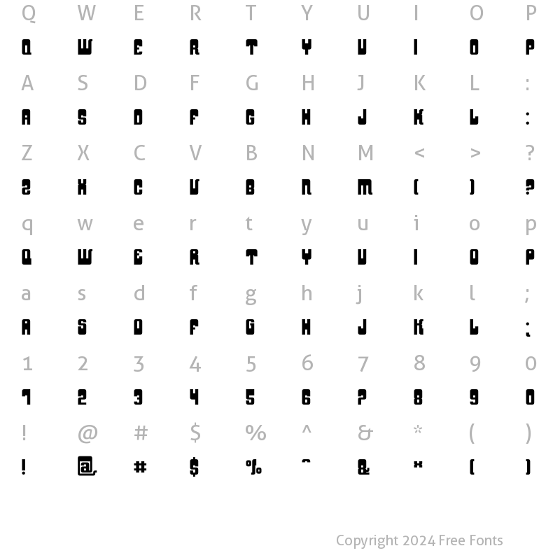 Character Map of YnduFat Regular