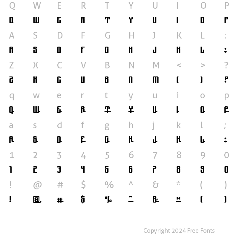 Character Map of YnduPro Regular