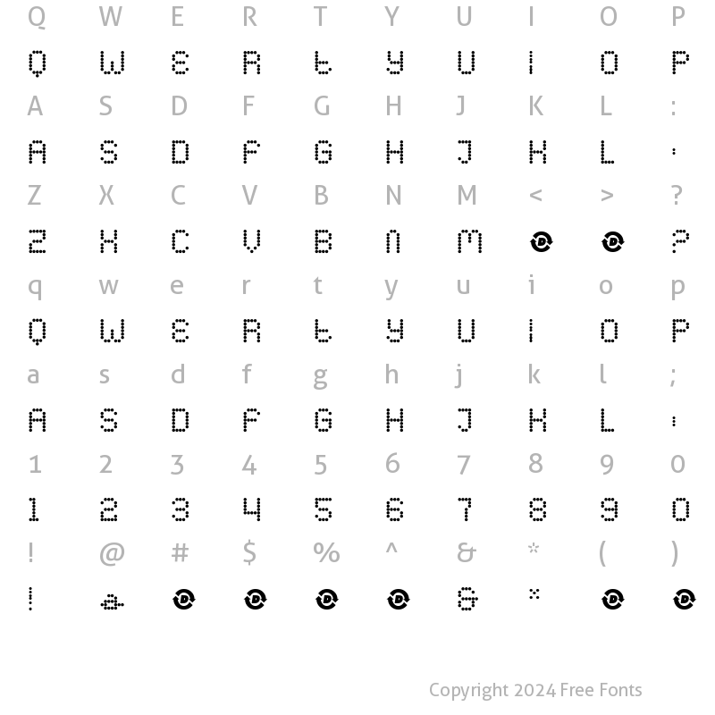 Character Map of Yobbo Regular