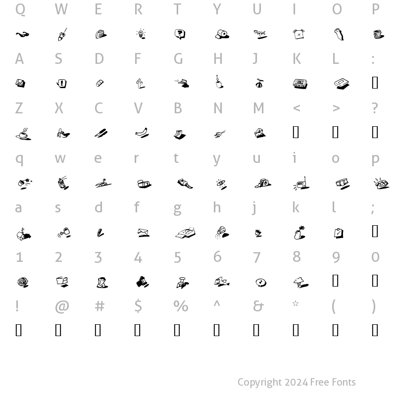 Character Map of yodle Regular