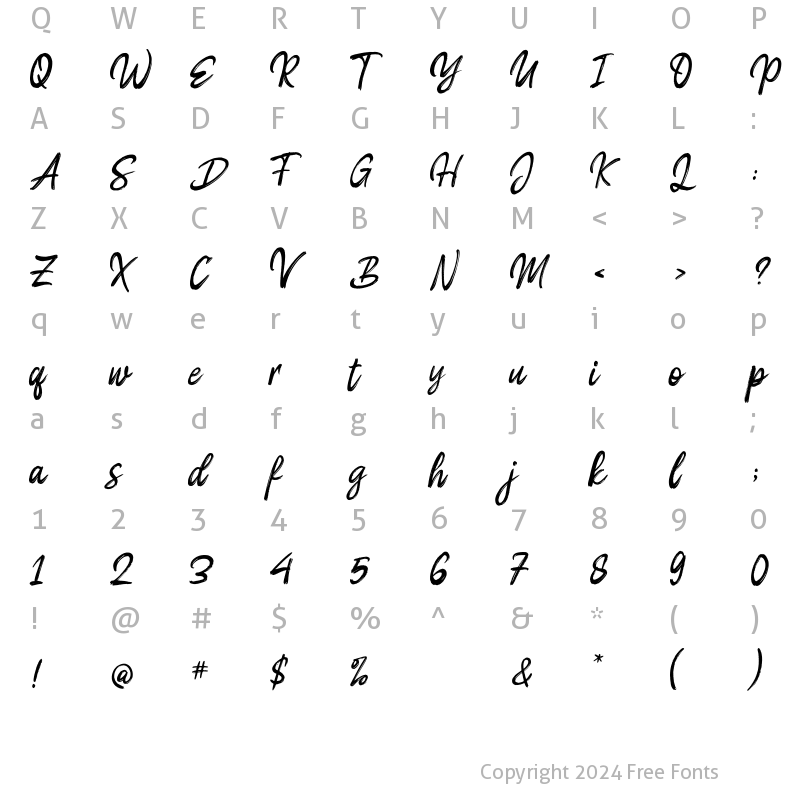 Character Map of Yokset Regular