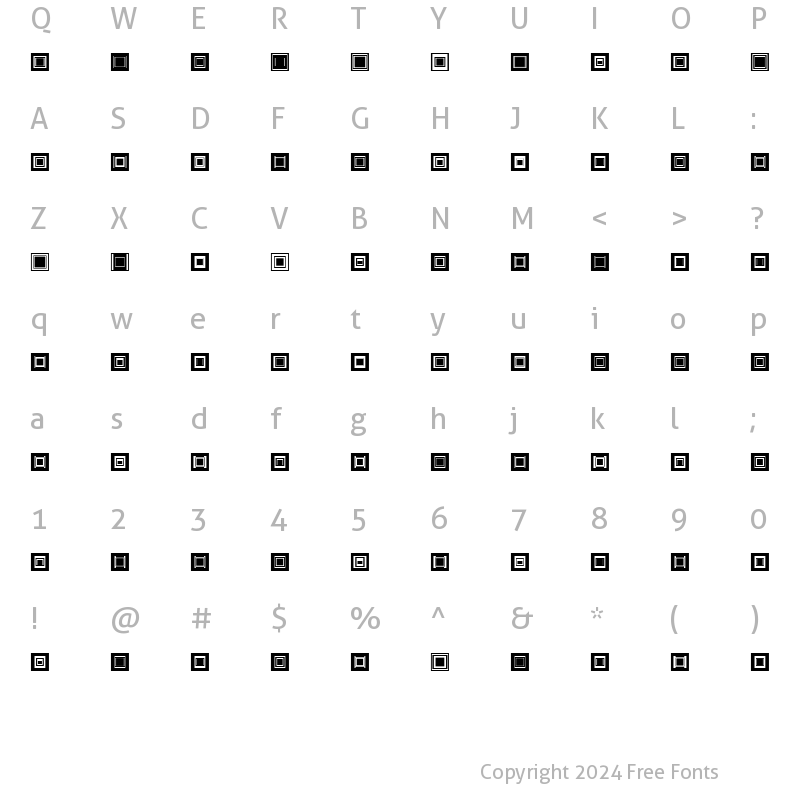 Character Map of Yonkakubotan Regular