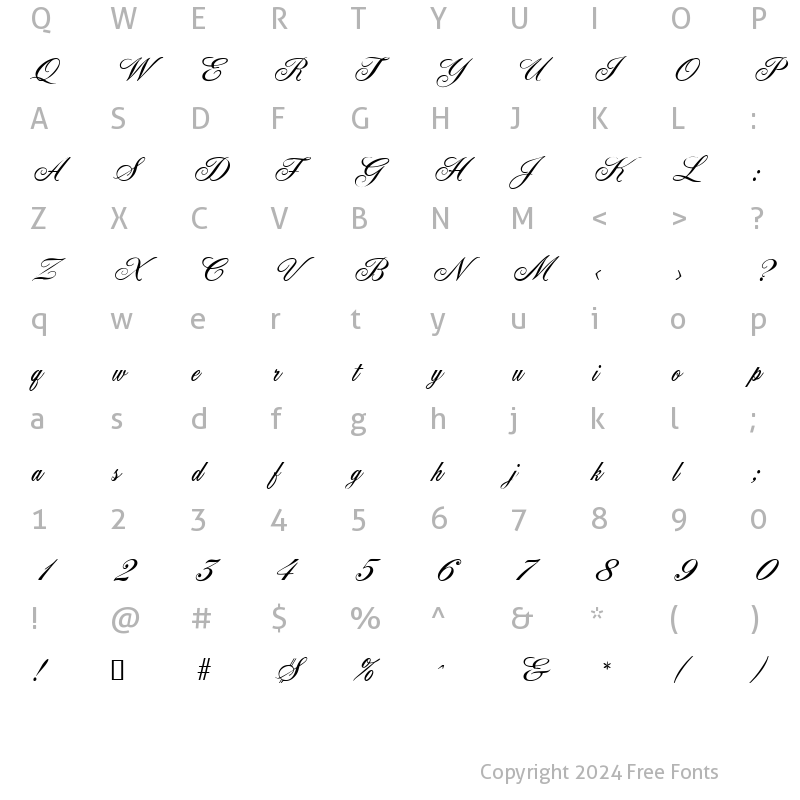 Character Map of York Script ES Regular