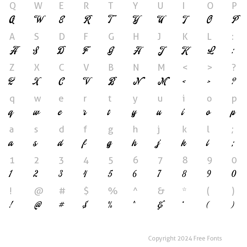 Character Map of Yorkson Regular