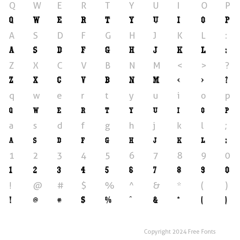 Character Map of Yorktown Regular