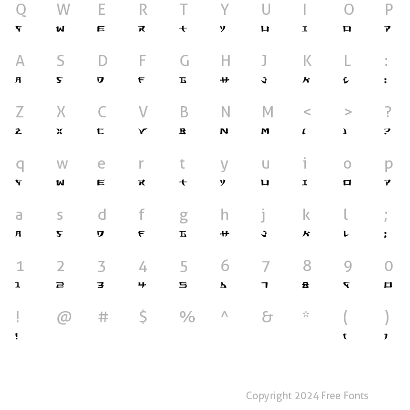 Character Map of Yorstat Regular