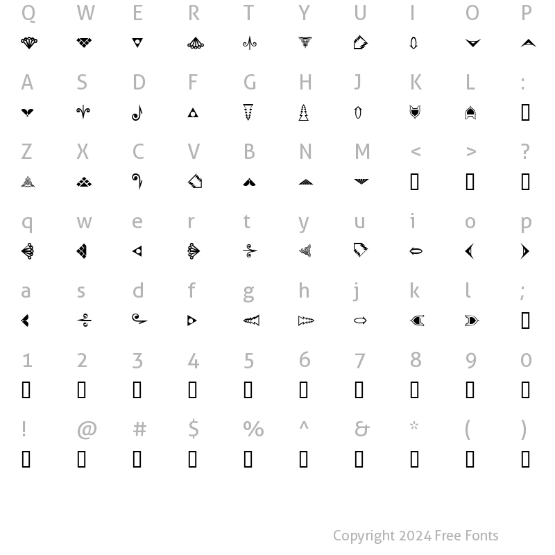 Character Map of You There! Regular