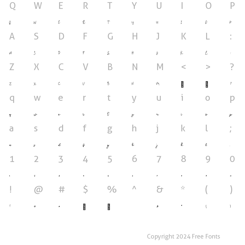 Character Map of Youth Moon Regular