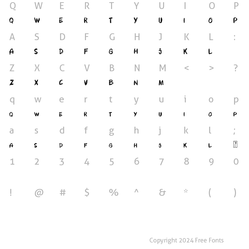 Character Map of Yowesben Regular