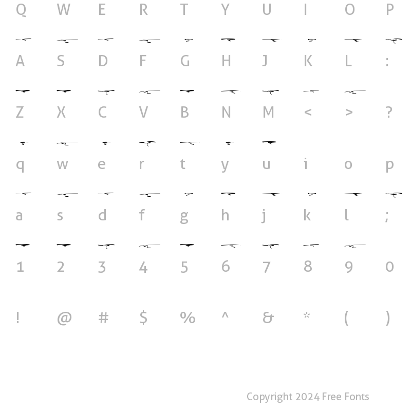 Character Map of Yuanytta Swashes